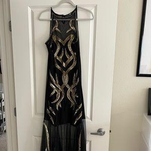 Boohoo Womens Black tulle mermaid style gown